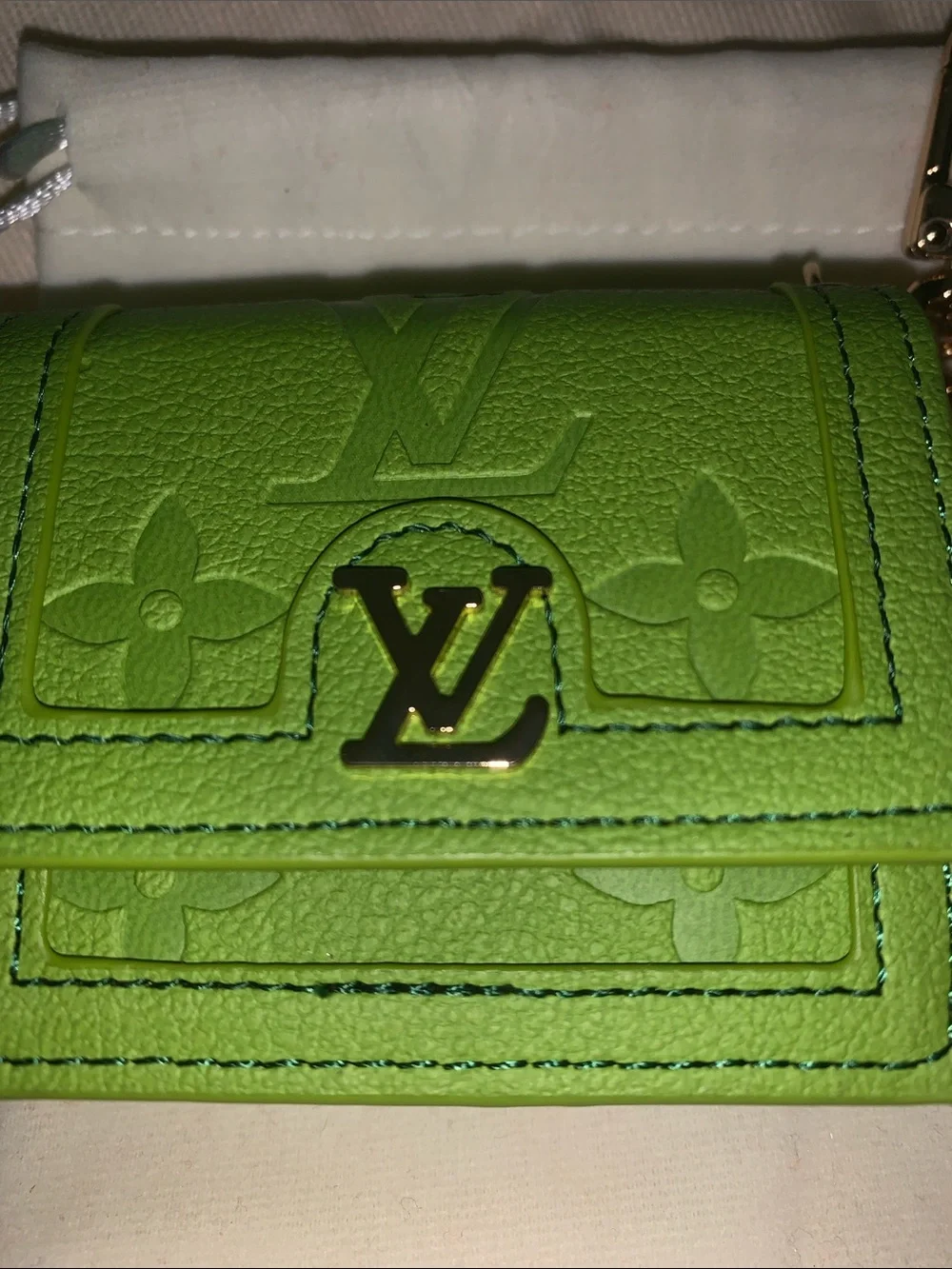 Monogram pouch bag/purse charm keychain - Picture 3 of 6